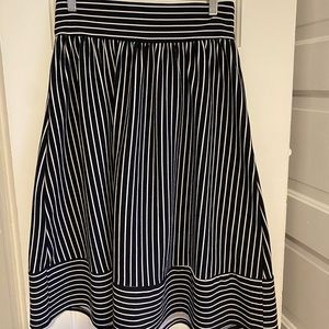 Francesca’s striped a-line midi skirt with back zipper